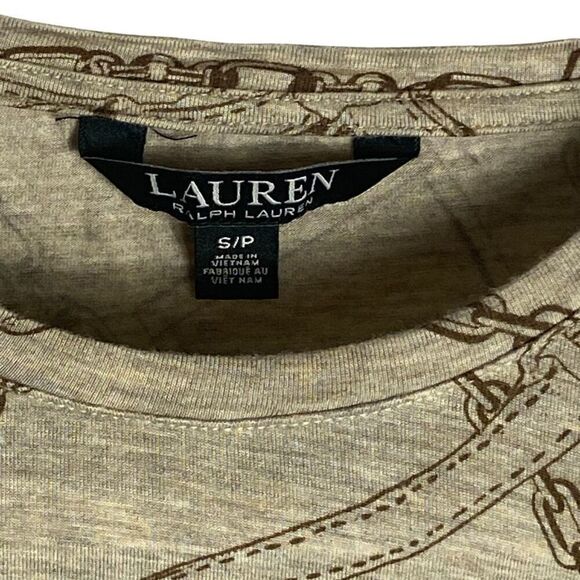 Lauren Ralph Lauren Women Multicolor Equestrian Print Short Sleeve T-Shirt Small - Picture 2 of 3